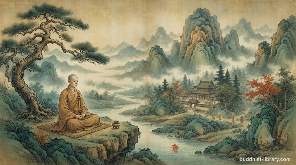 Lotus flower fading from vibrant color to white, symbolizing the Buddhist concept of virāga and the gradual fading of attachment