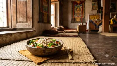 Simple meal bowl with mindful awareness, traditional Buddhist practice