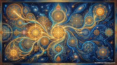Abstract representation of mental formations and conditioning patterns in Buddhist thought