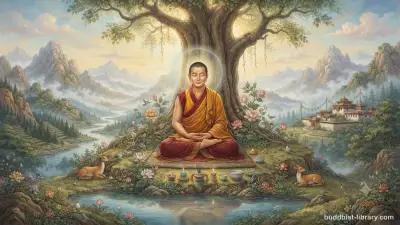Serene lotus pond at dawn symbolizing Buddhist tranquility and passaddhi